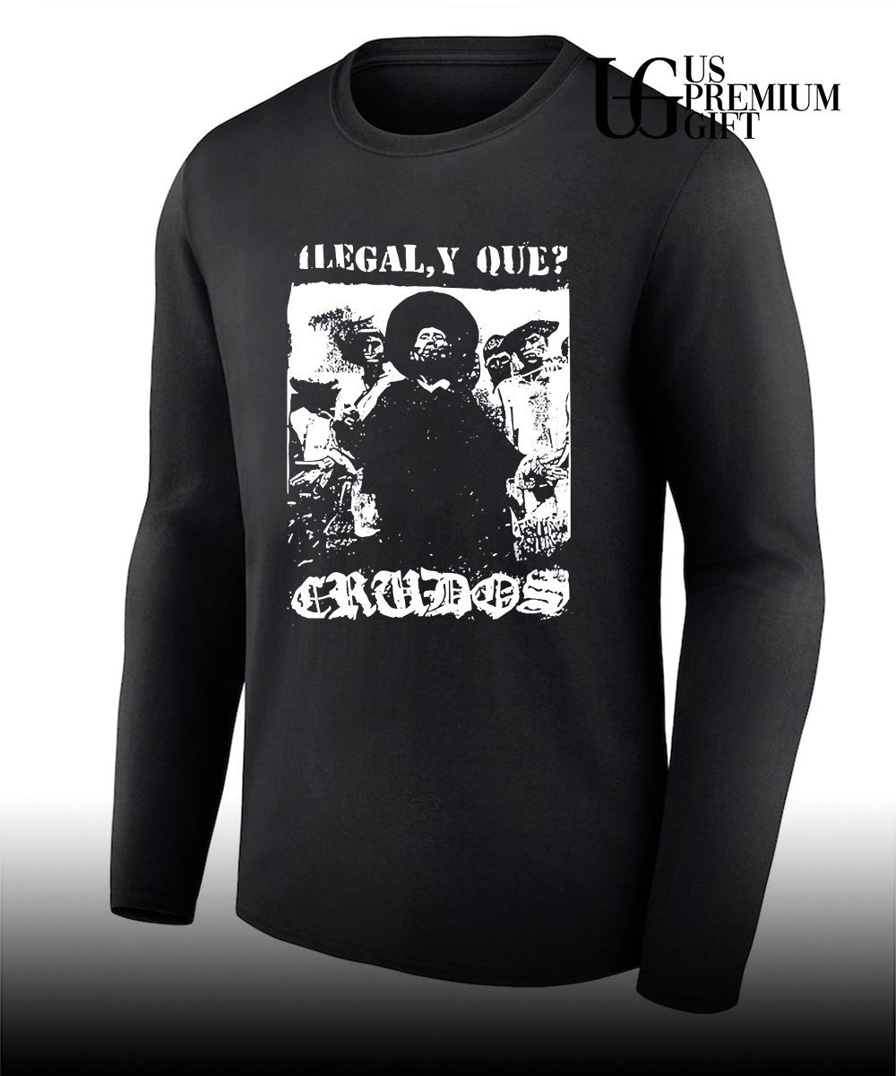 Justin J. Pearson wearing Los Crudos Ilegal Y Que shirt