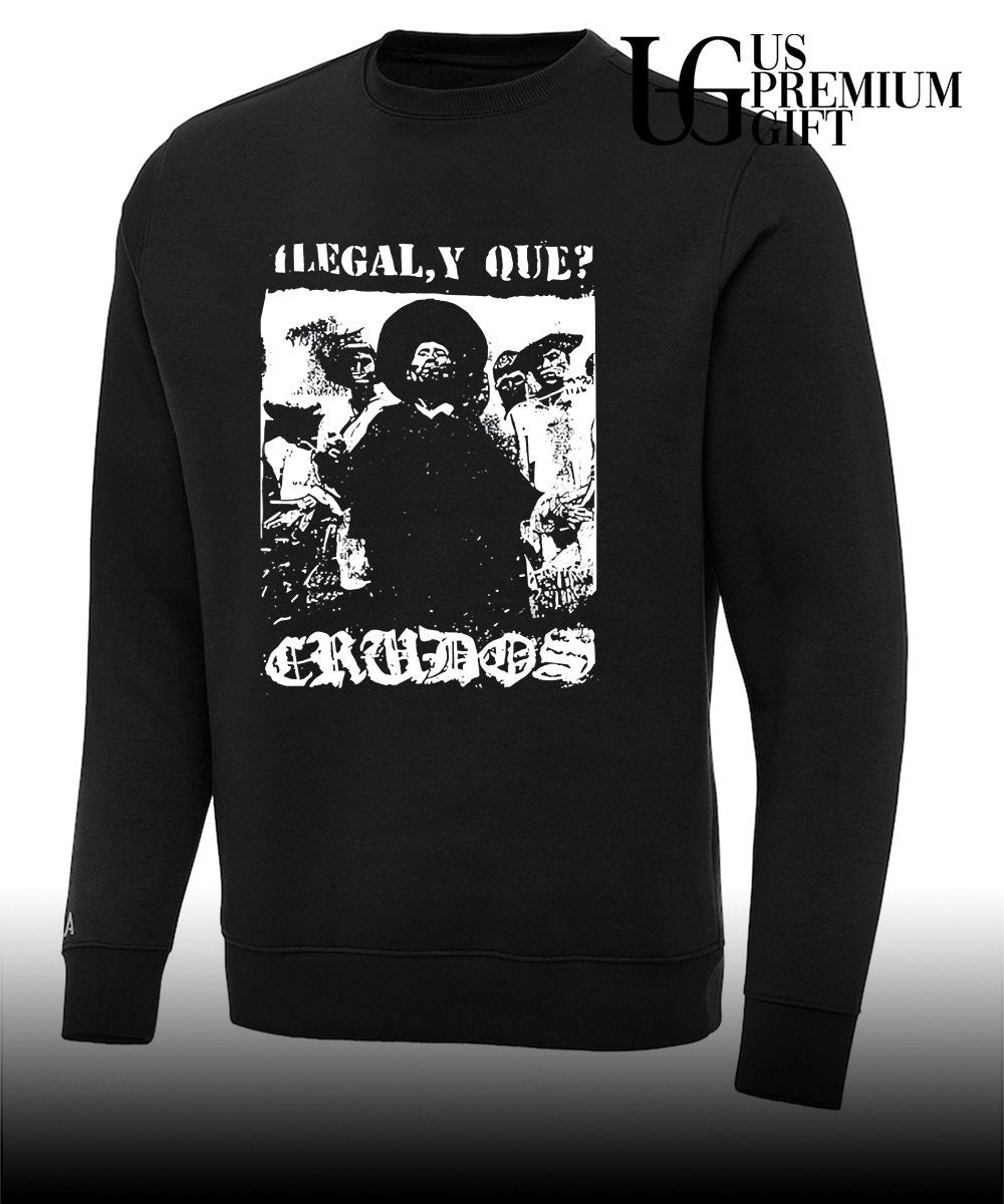 Justin J. Pearson wearing Los Crudos Ilegal Y Que shirt
