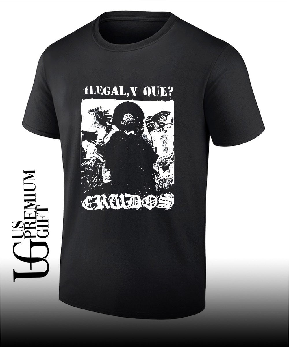 Justin J. Pearson wearing Los Crudos Ilegal Y Que shirt