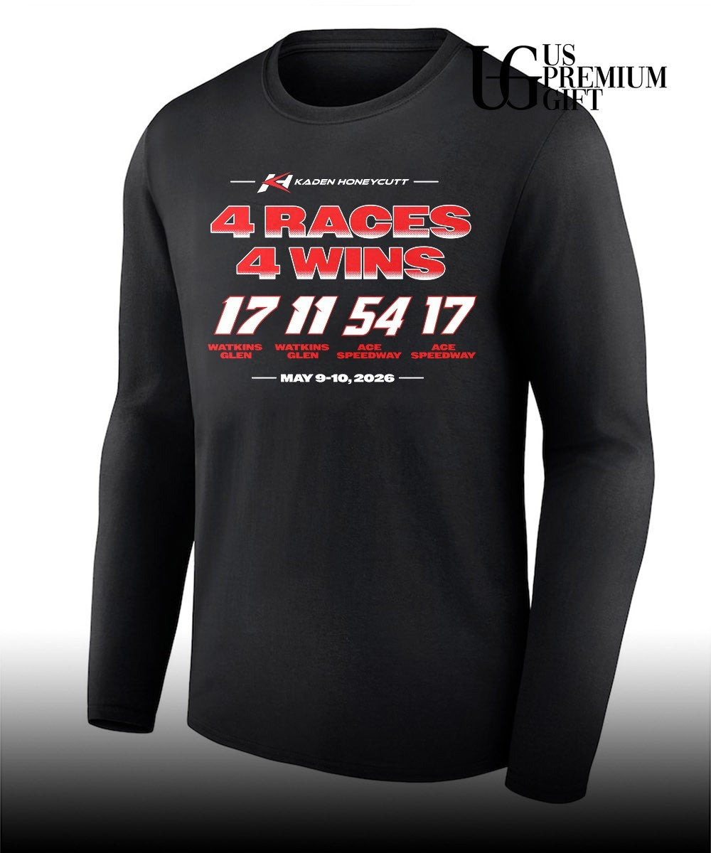 Kaden Honeycutt 4 Races 4 Wins 2026 shirt