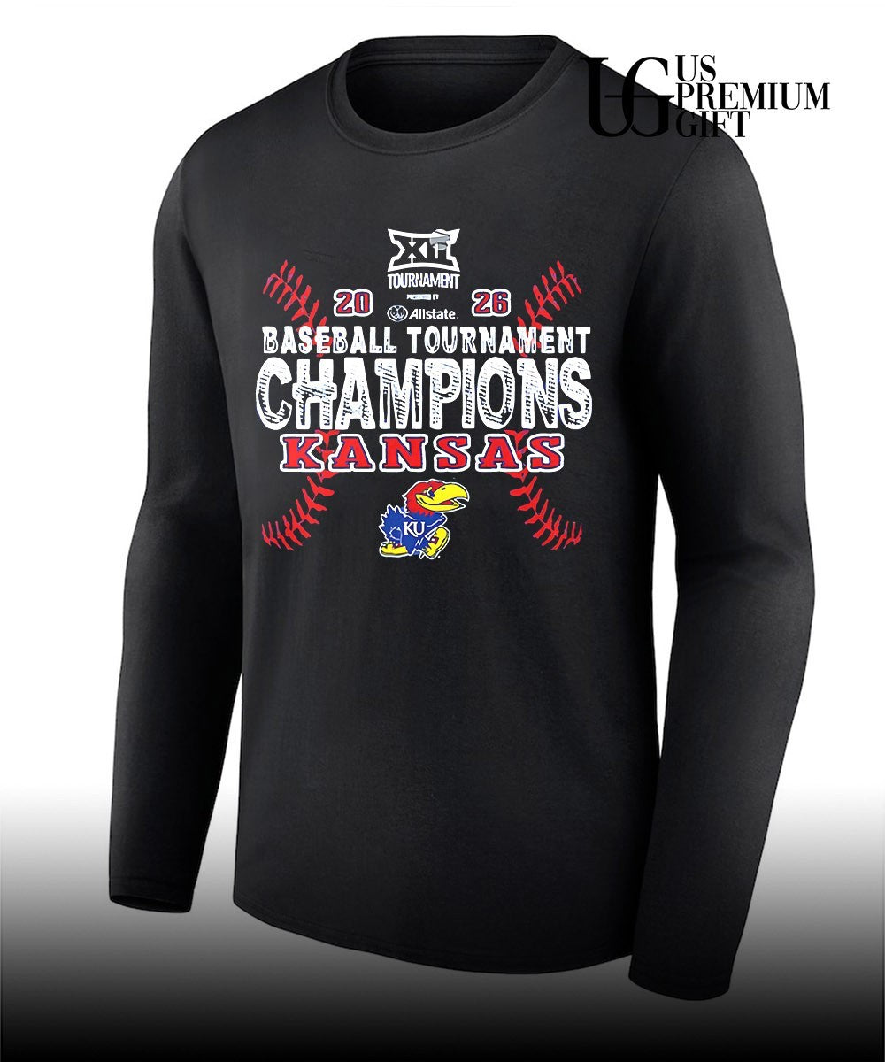 Kansas Jayhawks 2026 Big 12 Baseball Tournament Champions shirt