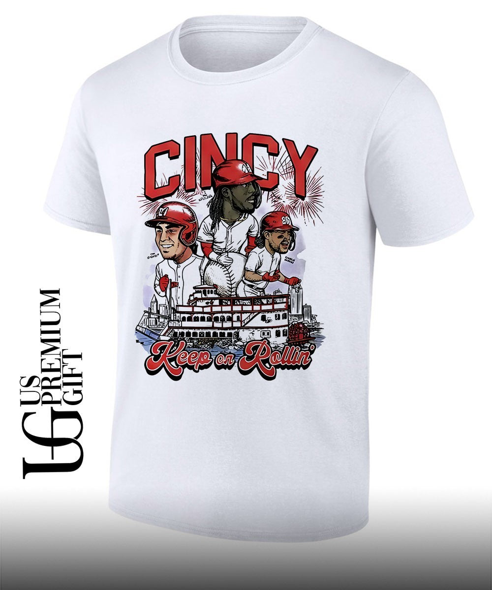 Keep On Rollin Cincinnati Reds Baseball caricature shirt