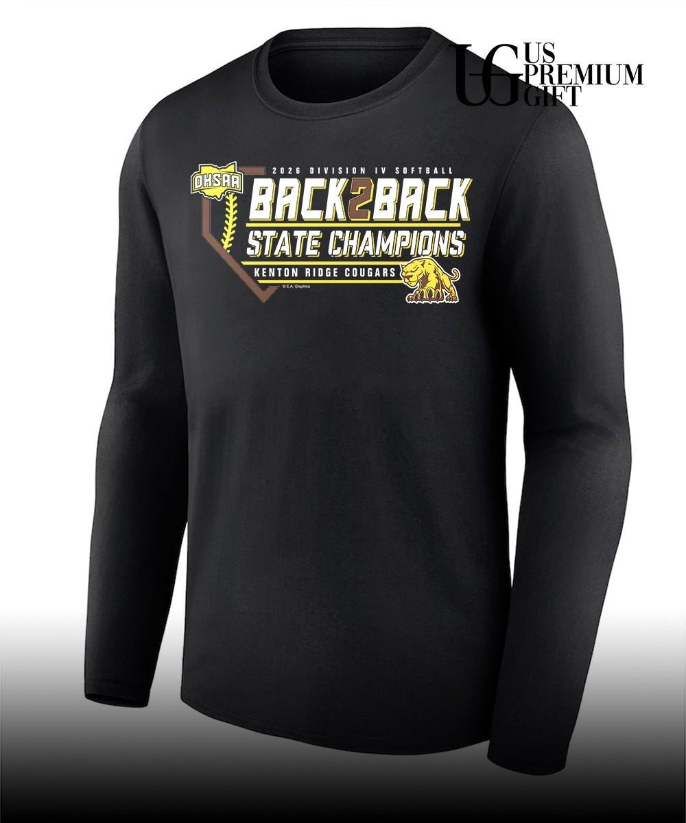 Kenton Ridge Cougars 2026 OHSAA Division IV Softball Back2Back State Champions shirt