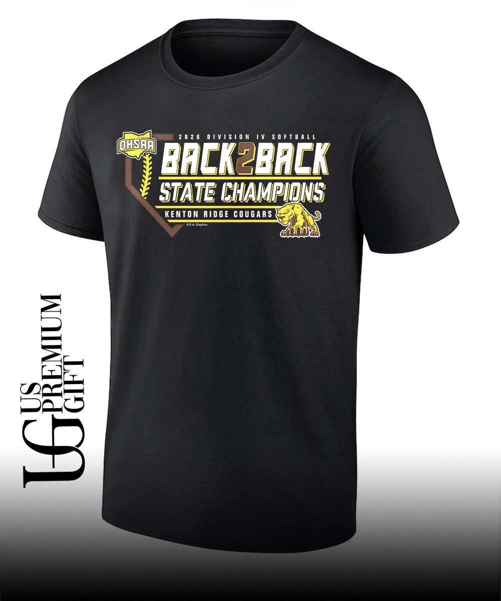 Kenton Ridge Cougars 2026 OHSAA Division IV Softball Back2Back State Champions shirt