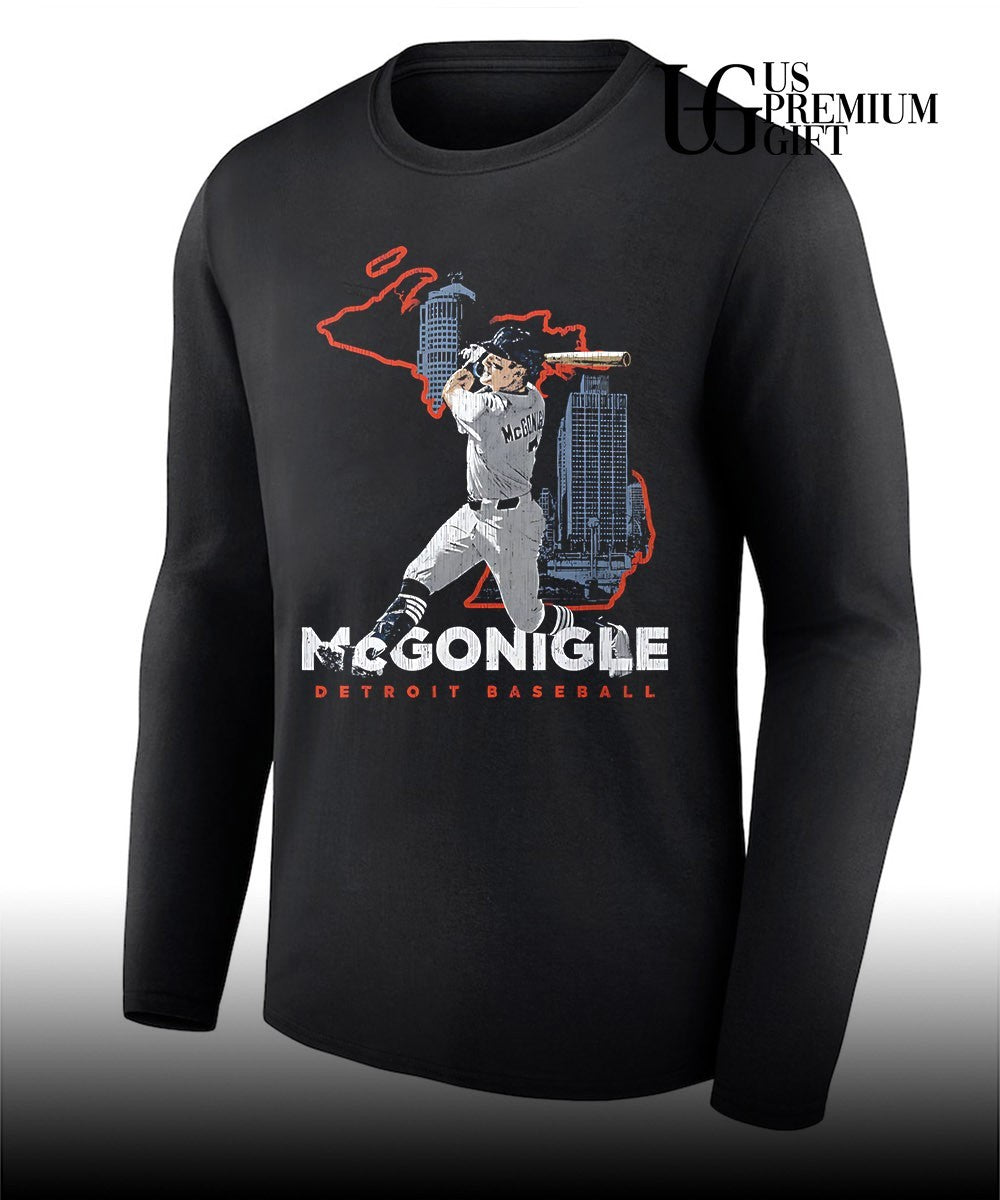 Kevin McGonigle Detroit Tigers baseball Map Skyline shirt