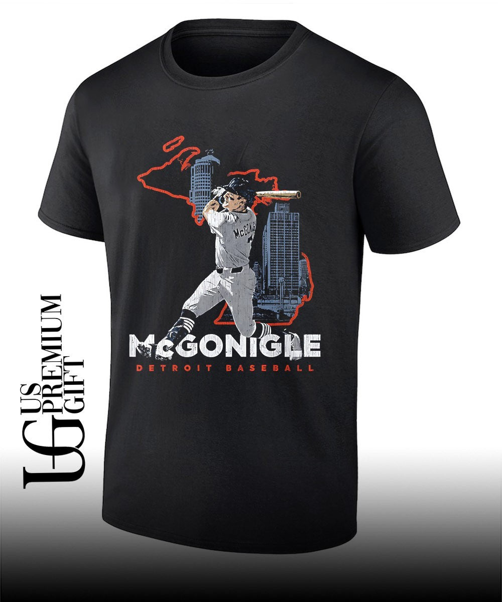 Kevin McGonigle Detroit Tigers baseball Map Skyline shirt