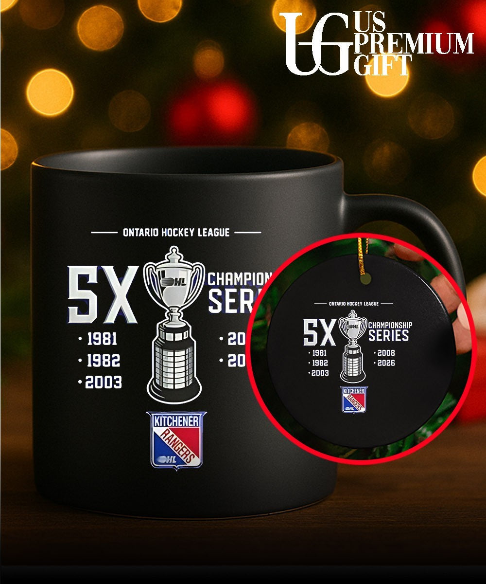 Kitchener Rangers Ontario Hockey League 5X Champions Series trophy shirt