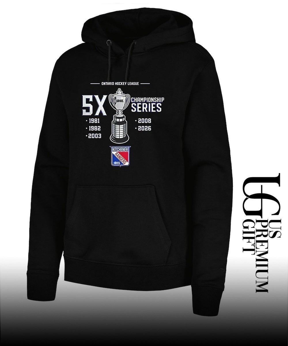 Kitchener Rangers Ontario Hockey League 5X Champions Series trophy shirt