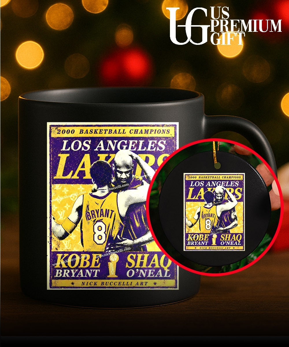 Kobe Bryant Shaquille O_Neal Los Angeles Lakers 2000 Basketball Champions shirt