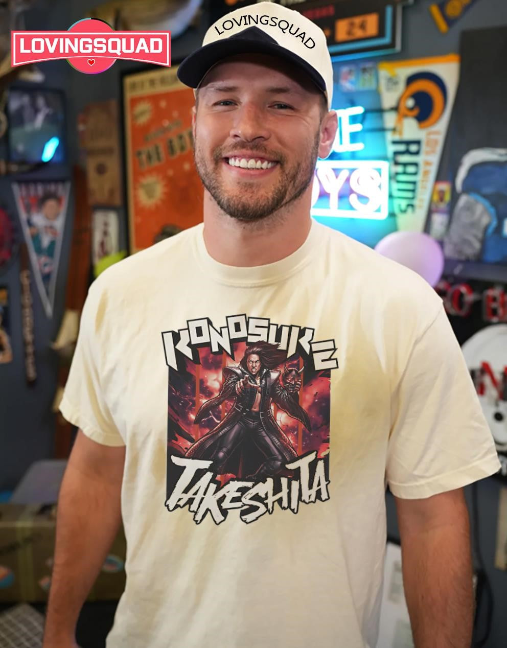 Konosuke Takeshita cartoon shirt