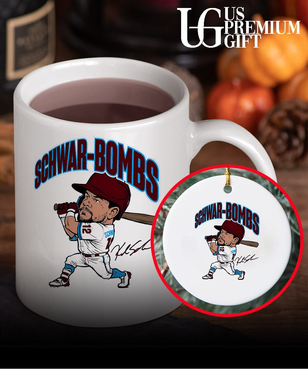 Kyle Schwarber Philadelphia Phillies baseball SchwarBombs signature caricature shirt