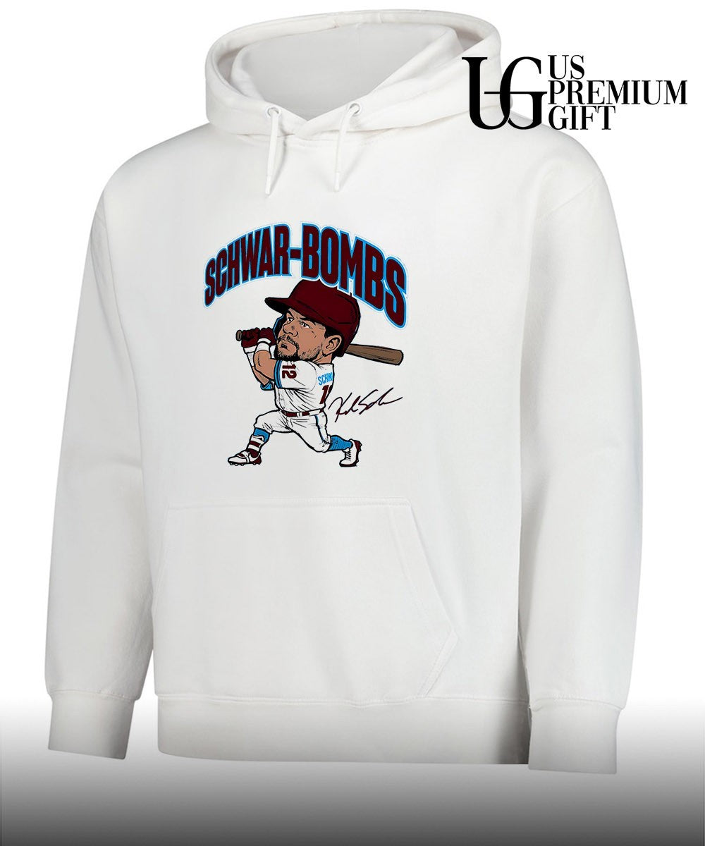 Kyle Schwarber Philadelphia Phillies baseball SchwarBombs signature caricature shirt
