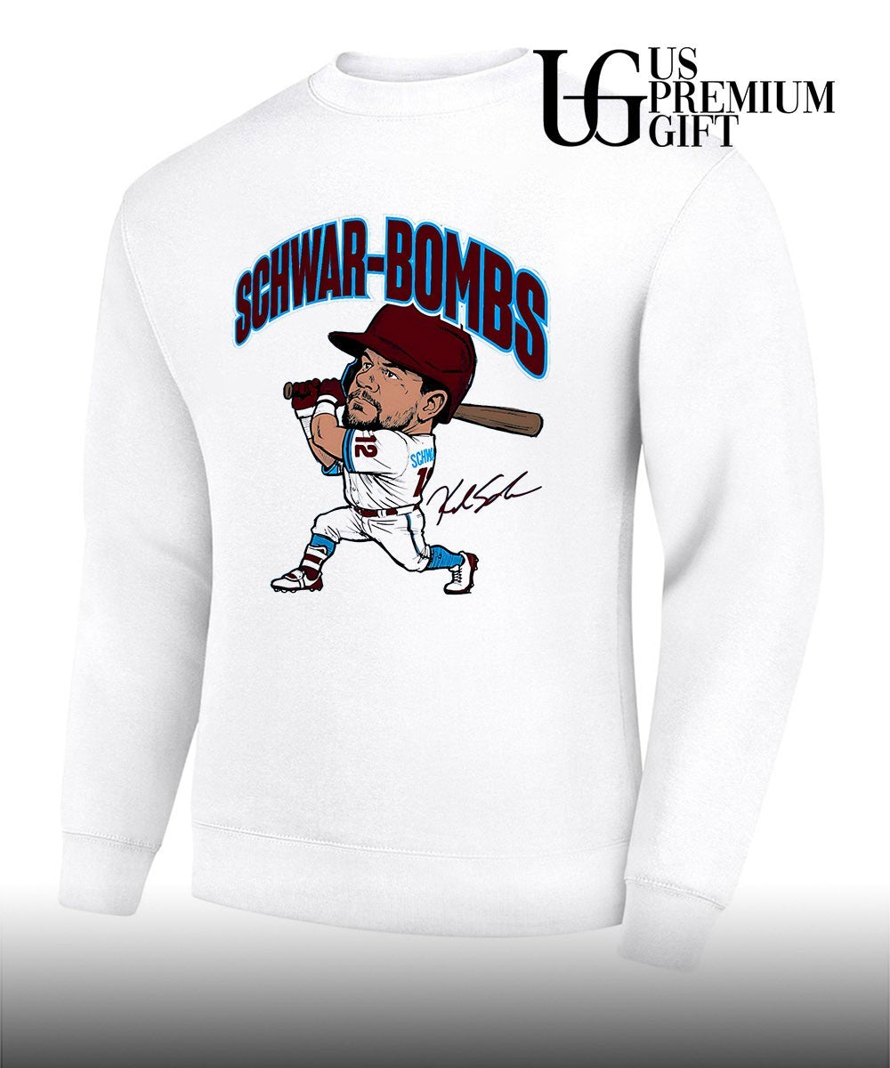 Kyle Schwarber Philadelphia Phillies baseball SchwarBombs signature caricature shirt