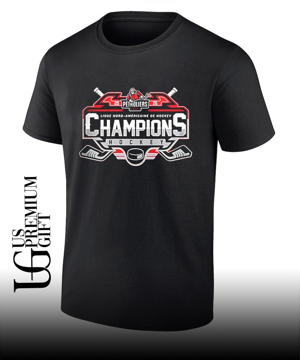 Laval Petroliers Championnes Ligue Nord-Americaine de Hockey 2026 logo shirt