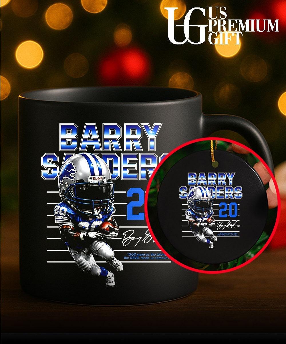 Legend Barry Sanders player Detroit Lions football signature caricature shirt