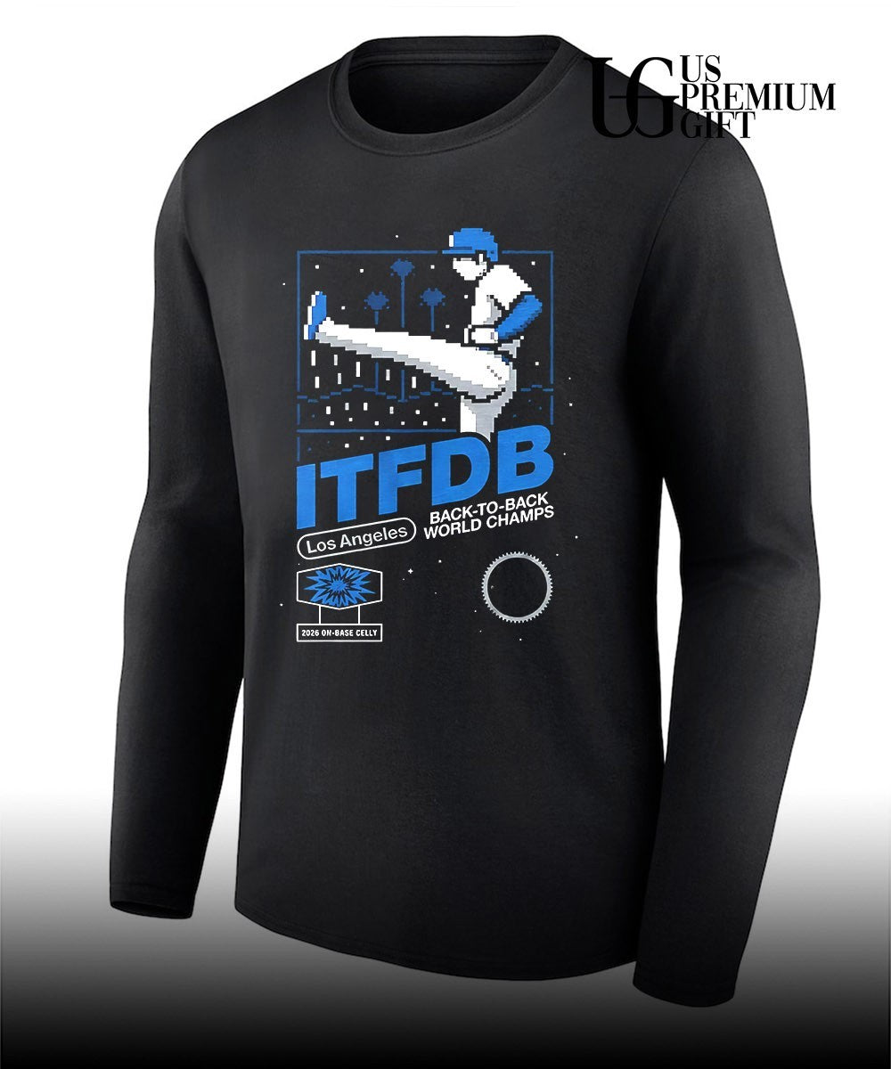 Los Angeles ITFDB back to back Champs pixel 8 bit shirt