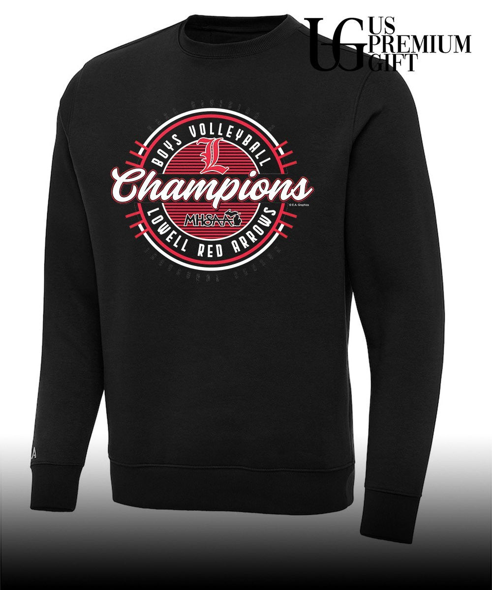 Lowell Red Arrows 2026 MHSAA Boys Volleyball Division 2 Champions shirt