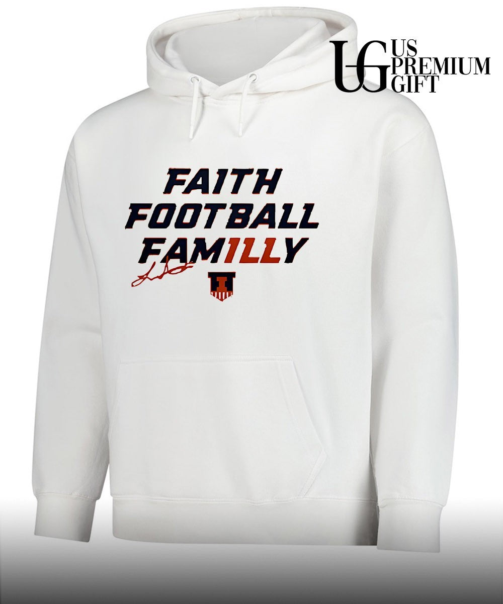 Luke Altmyer faith football FamILy Illinois Fighting Illini football signature shirt
