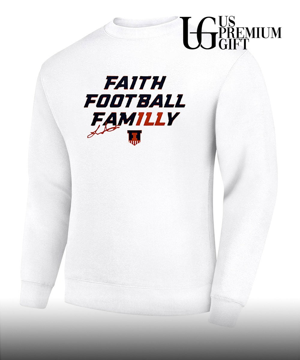 Luke Altmyer faith football FamILy Illinois Fighting Illini football signature shirt