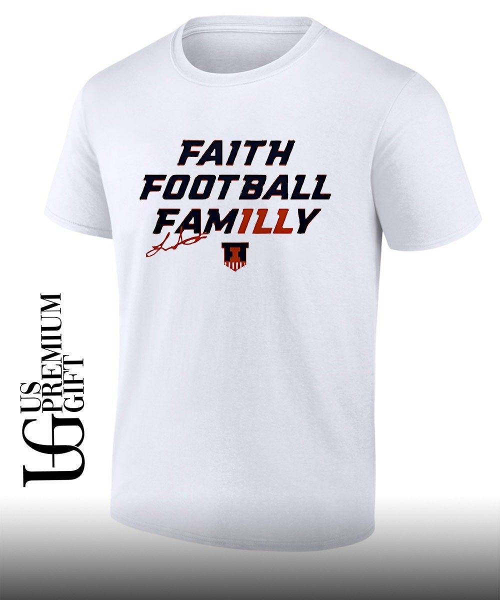 Luke Altmyer faith football FamILy Illinois Fighting Illini football signature shirt
