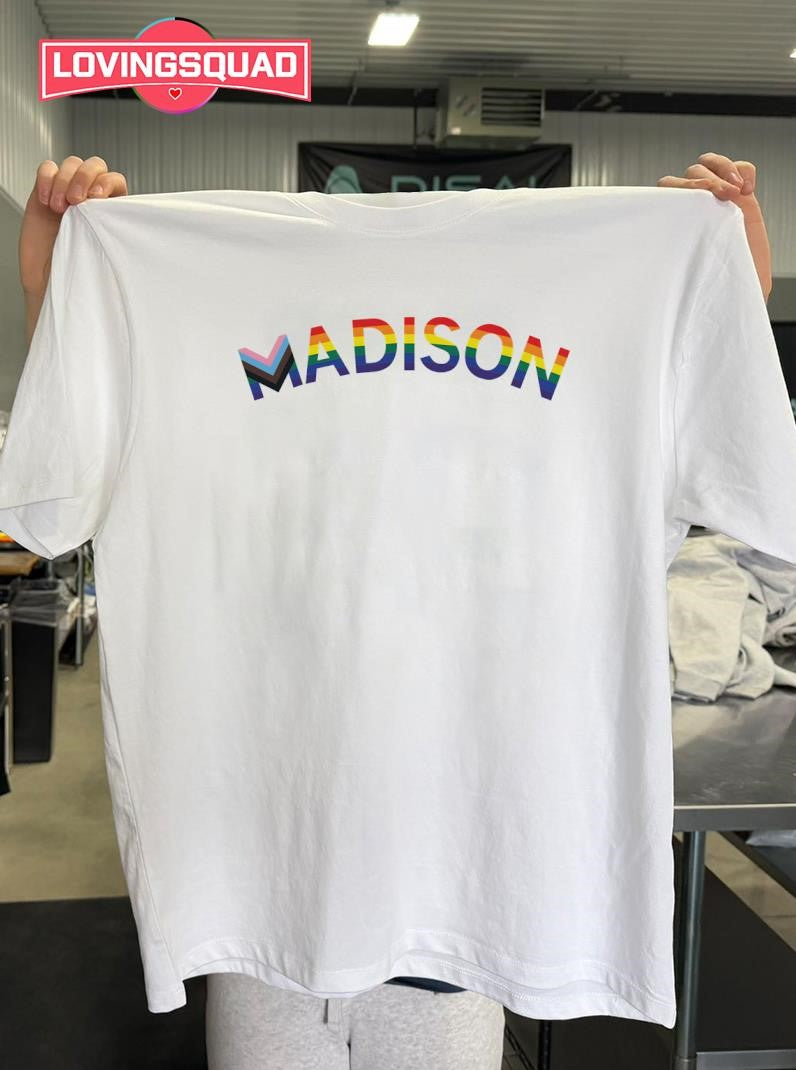 Madison Text Progress Pride Flag Shirt