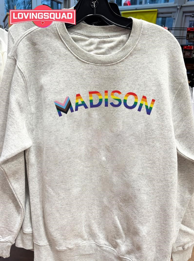 Madison Text Progress Pride Flag Shirt
