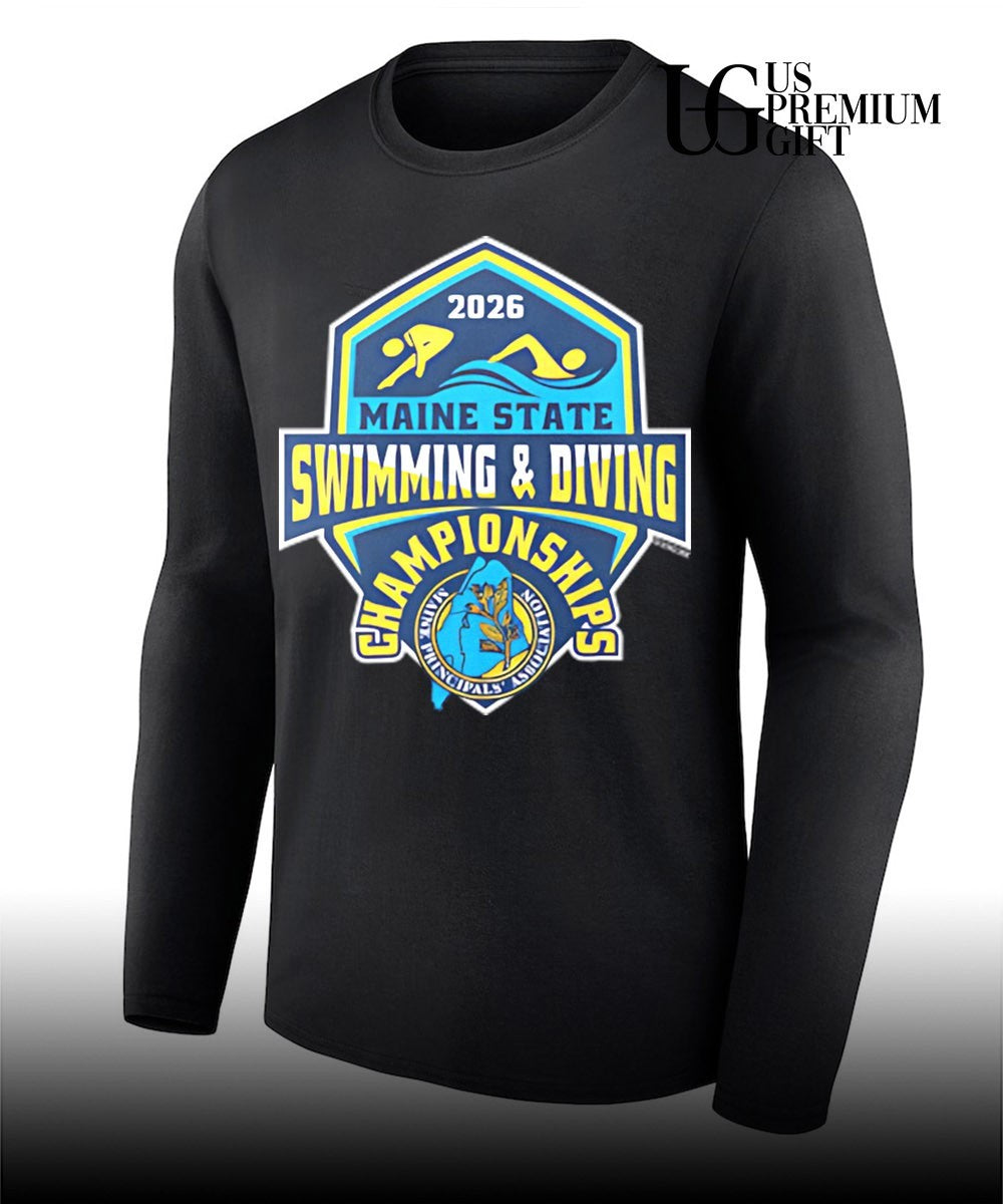 Maine State Swimming & Diving Championships MPA 2026 logo T-shirt