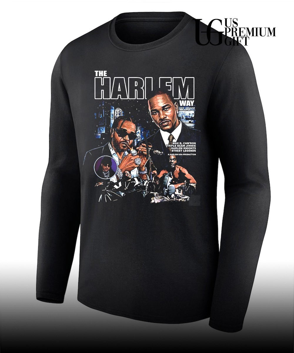Max B Cam_ron Triple Beam Jimmie Harlem Knights street legends culture 2026 Harlem Way USA production graphic illustration shirt