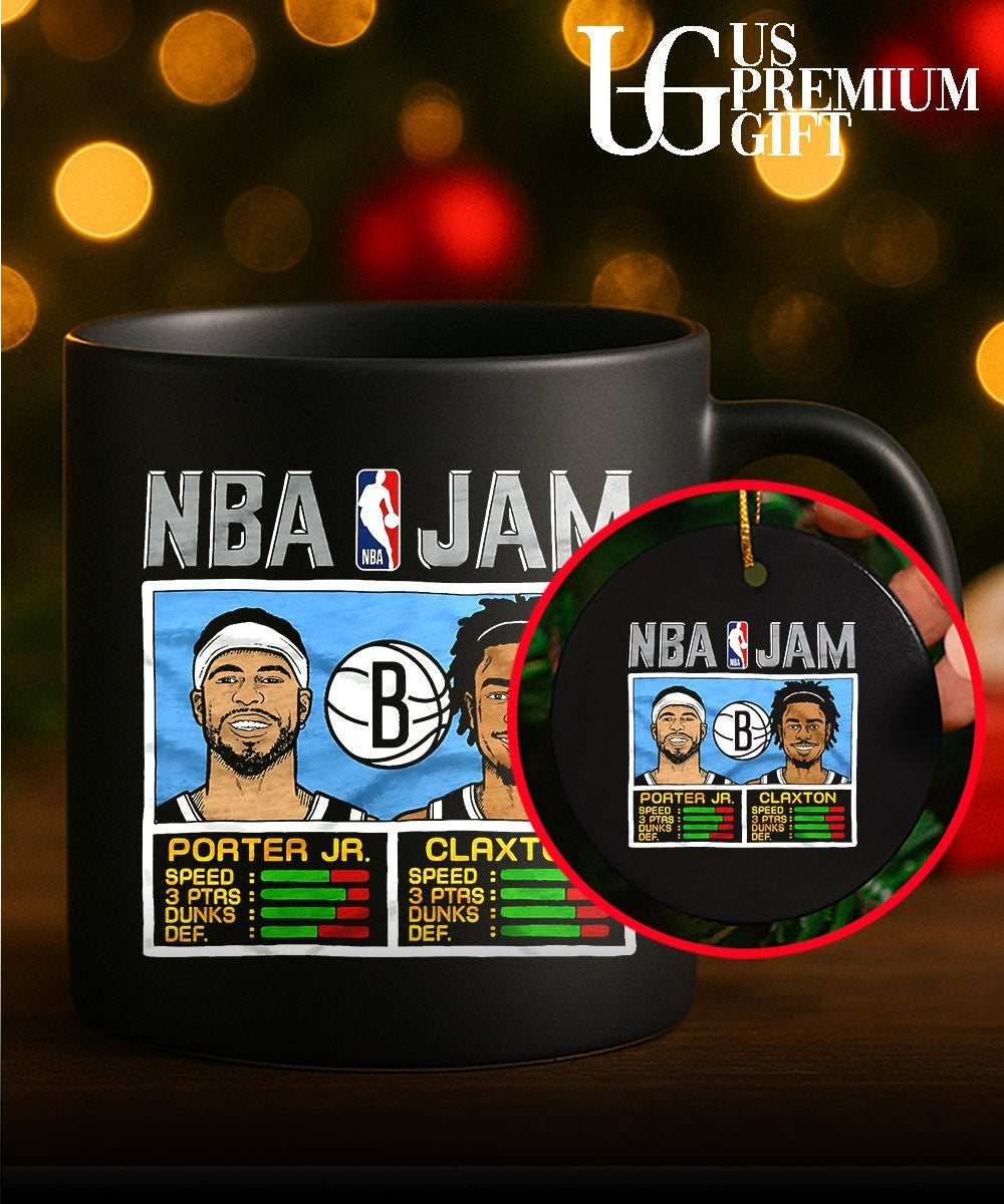 Michael Porter Jr. and Nic Claxton Brooklyn Nets 2026 NBA Jam shirt