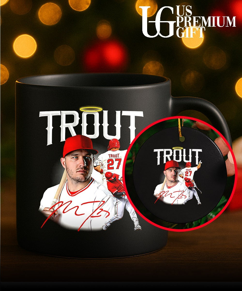 Mike Trout player Los Angeles Angels baseball signature memories shirt