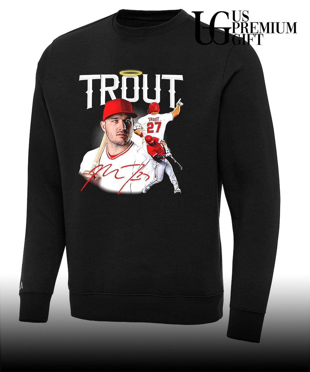 Mike Trout player Los Angeles Angels baseball signature memories shirt