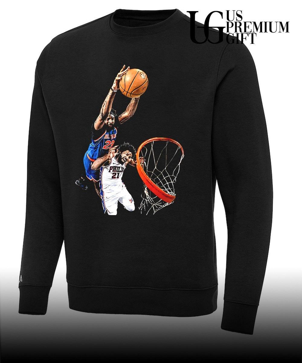 Mitchell Robinson and Joel Embiid Dunk NBA basketball shirt