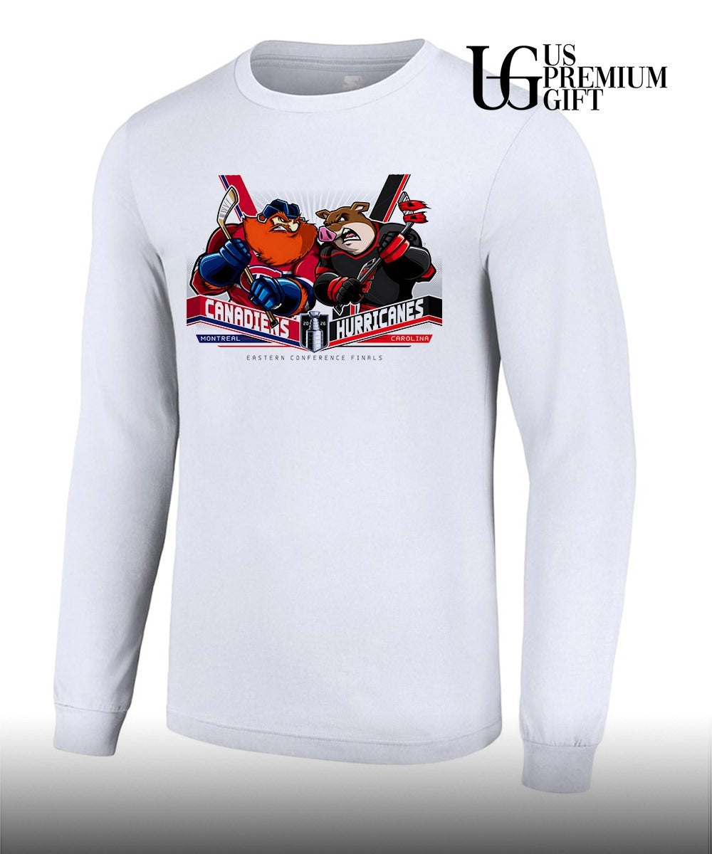 Montreal Canadiens vs Carolina Hurricanes 2026 Eastern Conference Finals mascot shirt