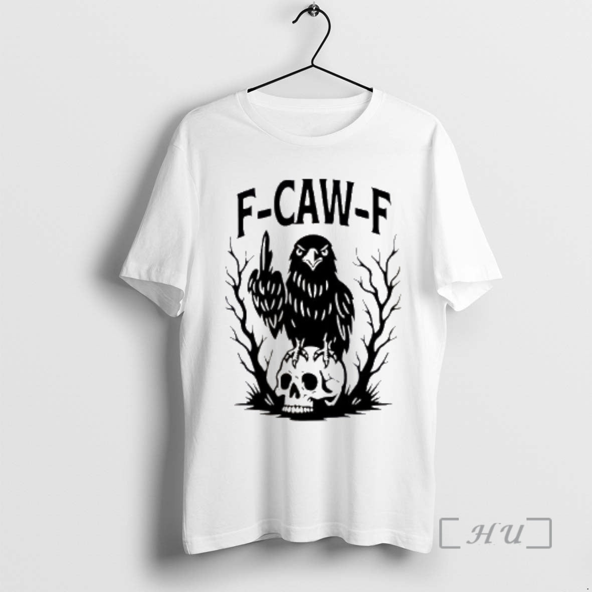 New F Caw F Gothic Raven Middle Finger T-Shirts, Hoodie, Sweatshirt | PopFlextees.com