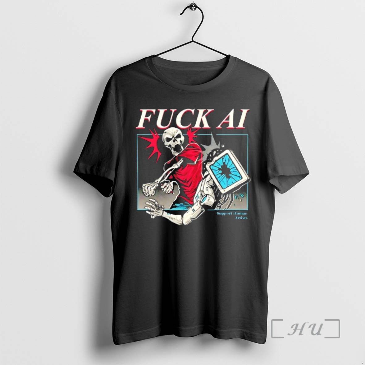 New Fuck Ai Support Human Artists T-Shirts, Hoodie, Sweatshirt | PopFlextees.com