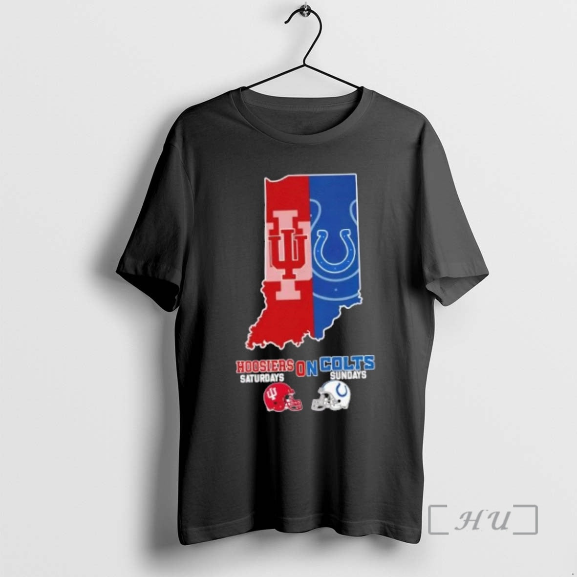 New Indiana Map Sports Hoosiers Saturdays On Colts Sundays Football Helmets Premium T Shirts Sweater Hoodie, Sweatshirt