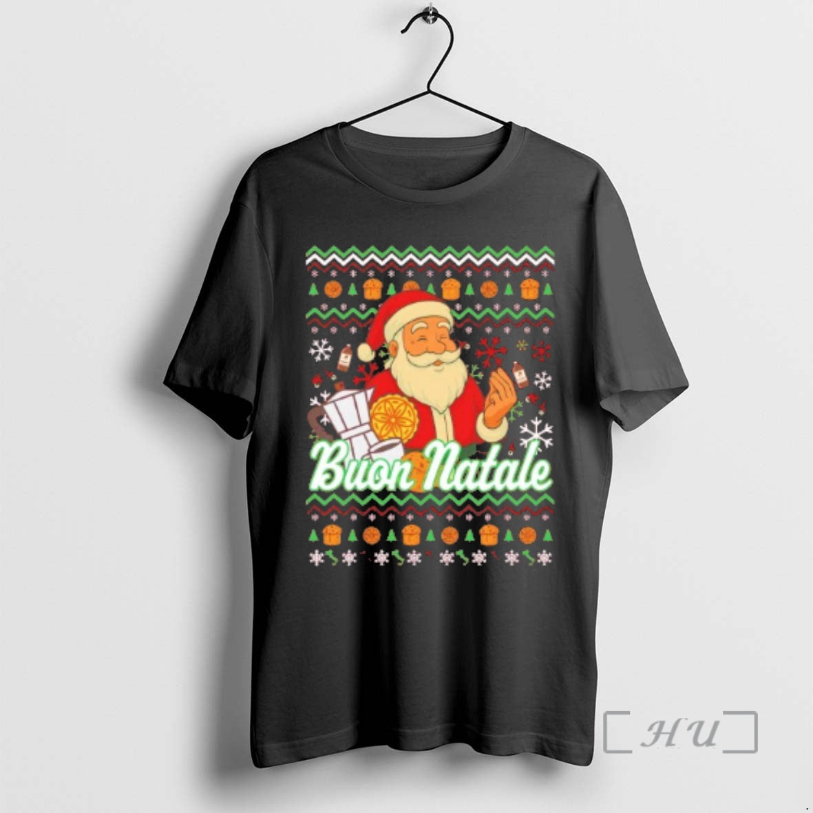 New Italian Santa Buon Natale Ugly Christmas Sweat T-Shirts, Hoodie, Sweatshirt | PopFlextees.com