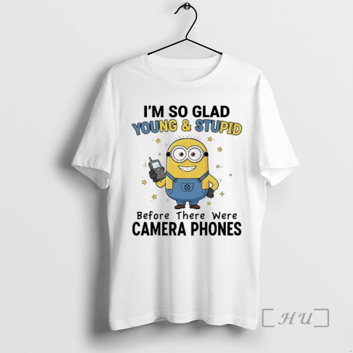 New Minion Im So Glad Young And Stupid Before There Were Camera Phones Premium T-Shirts, Hoodie, Sweatshirt | PopFlextees.com