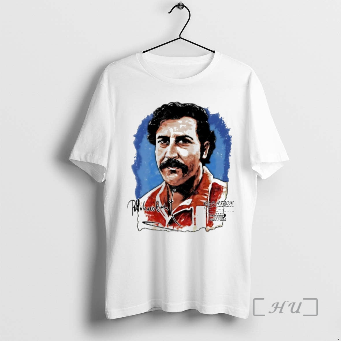 New Pablo Escobar Big Face Signature Graphic T-Shirts, Hoodie, Sweatshirt | PopFlextees.com