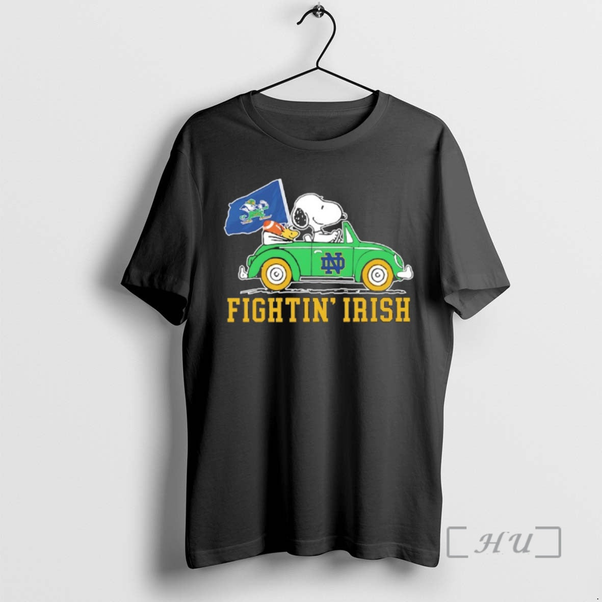 New Peanuts X Notre Dame Fighting Irish Football Driving Car T-Shirts, Hoodie, Sweatshirt | PopFlextees.com
