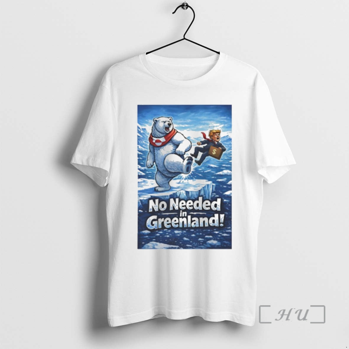 New Polar Bear Kicking Trump No Needed In Greenland T-Shirts, Hoodie, Sweatshirt | PopFlextees.com