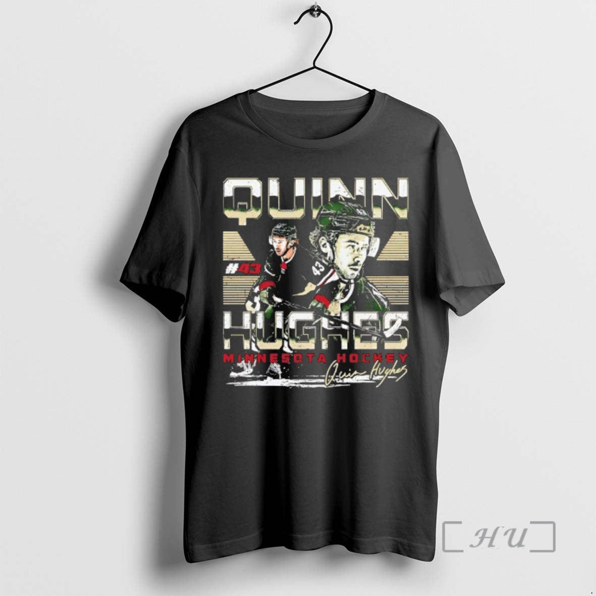New Quinn Hughes 43 Minnesota Hockey Dual Signature T-Shirts, Hoodie, Sweatshirt | PopFlextees.com