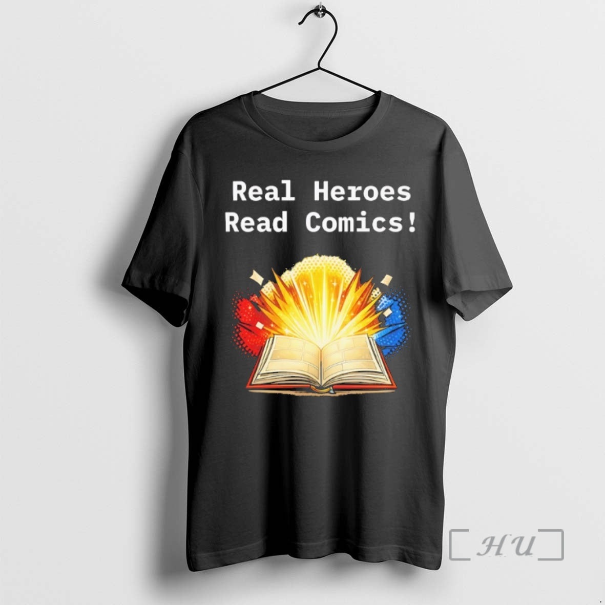 New Real Heroes Read Comics Exploding Book T-Shirts, Hoodie, Sweatshirt | PopFlextees.com