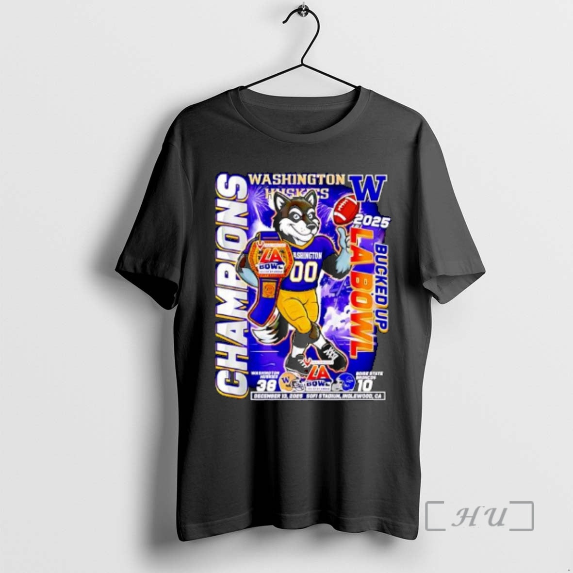 New Washington Huskies Bucked Up La Bowl Champions 2025 Mascot Ornaments T-Shirts, Hoodie, Sweatshirt