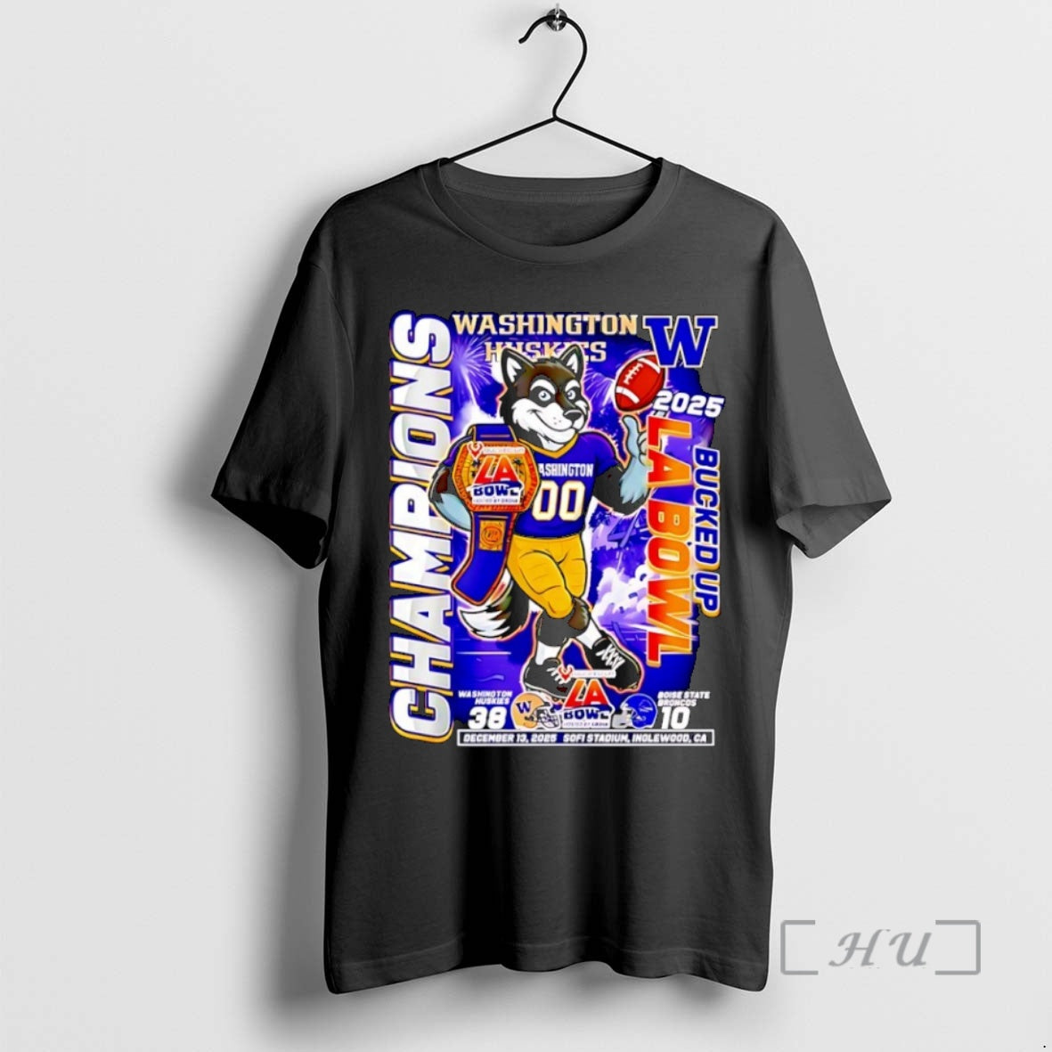 New Washington Huskies Bucked Up La Bowl Champions 2025 Mascot T-Shirts, Hoodie, Sweatshirt | PopFlextees.com