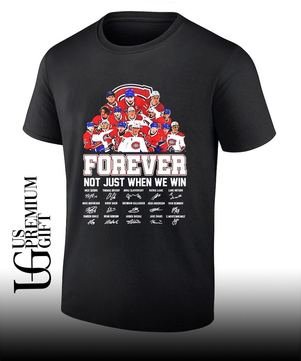 Nick Suzuki Juraj Slafkovsky Patrik Laine Lane Hutson Montreal Canadiens signature shirt