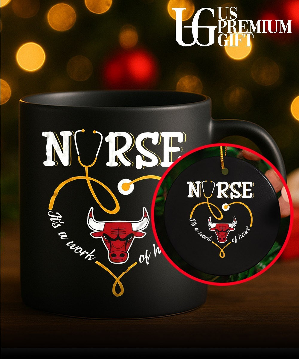 Nurse Its A Work Of Heart Chicago Bulls logo shirt