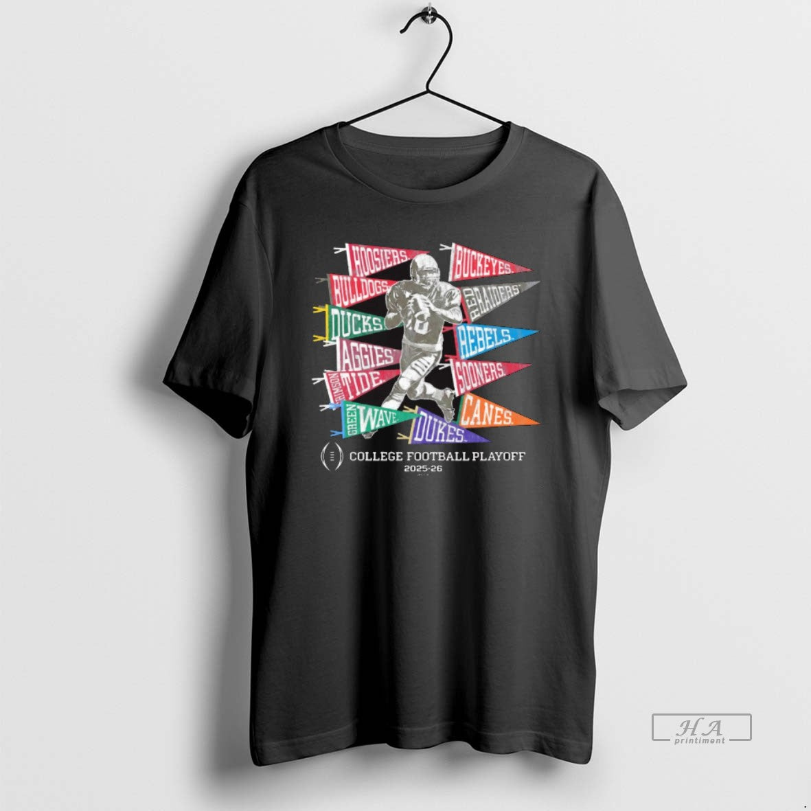Official 12 Teams College Football Playoff 2025 26 Pennants Football Player T-Shirts, Hoodie, Sweatshirt | PopFlextees.com