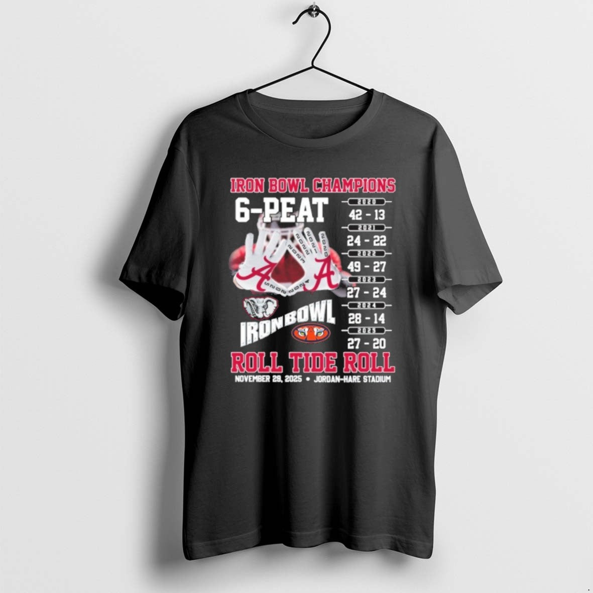 Official 1xspbcpo Iron Bowl Champions 6 Peat Roll Tide Roll Score T-Shirts, Hoodie, Sweatshirt