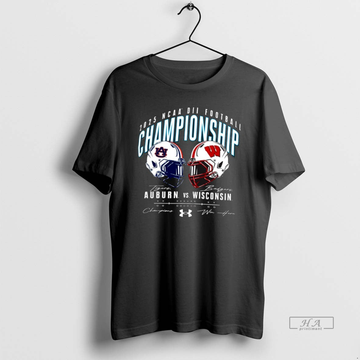 Official 2025 Division Ii Football Championship Auburn Tigers Vs Wisconsin Badgers Win Here Signature T-Shirts, Hoodie, Sweatshirt